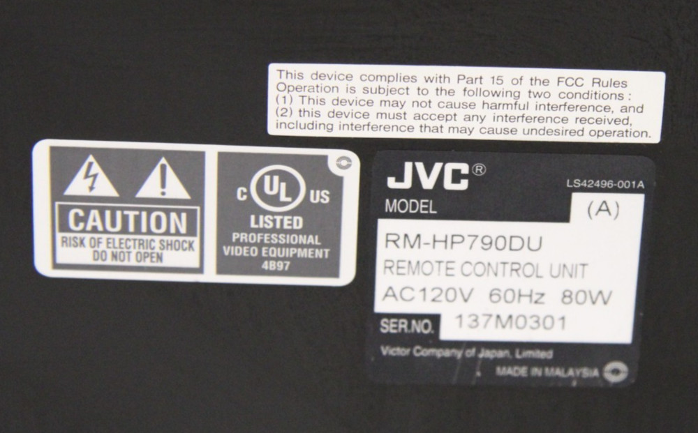 JVC RM-HP790DU Camera Remote Control Unit Rack Mount