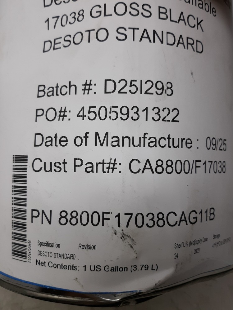 PPG Desoto Desothane HS Buffable 17038 Gloss Black Base Component 1 Gal