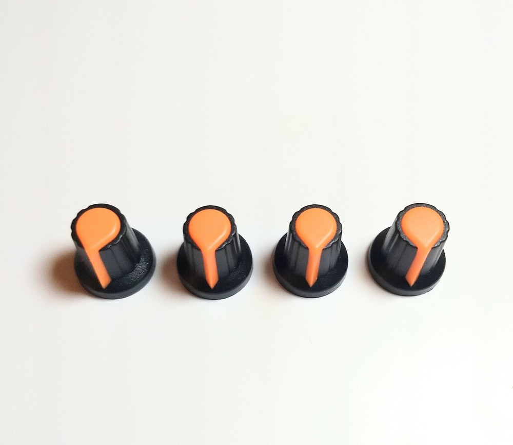 4x 6mm Shaft Hole Plastic Threaded Knurled Potentiometer New Knobs Cap KIT