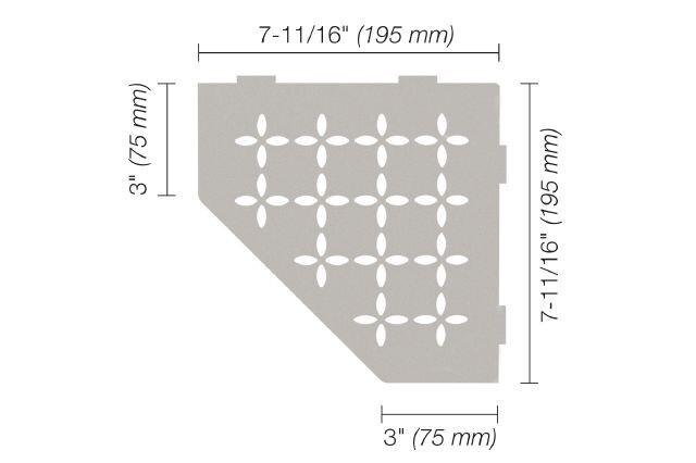 Schluter SHELF-E - Pentagonal Floral Design - Greige - SES2D5TSBG