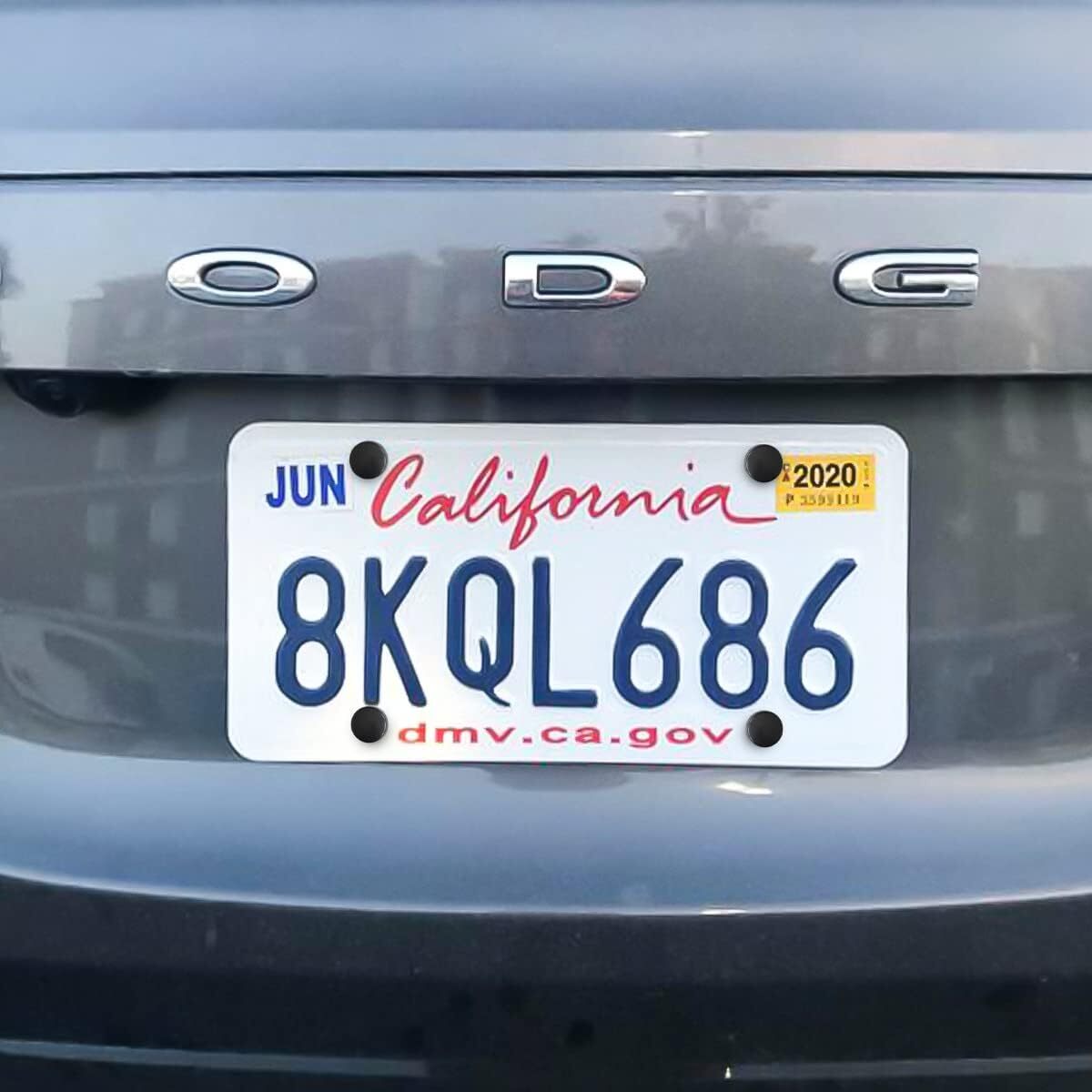 8 Black License Plate Screws Stainless Steel Bolts Caps Car Dealer Fasteners Kit