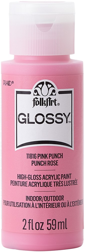 FolkArt Glossy Paint 2oz-Pink Punch