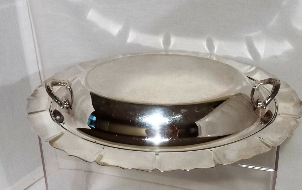 ROGERS SILVERPLATE SERVING DISH W/ HANDLED COVER MALDEN #4012
