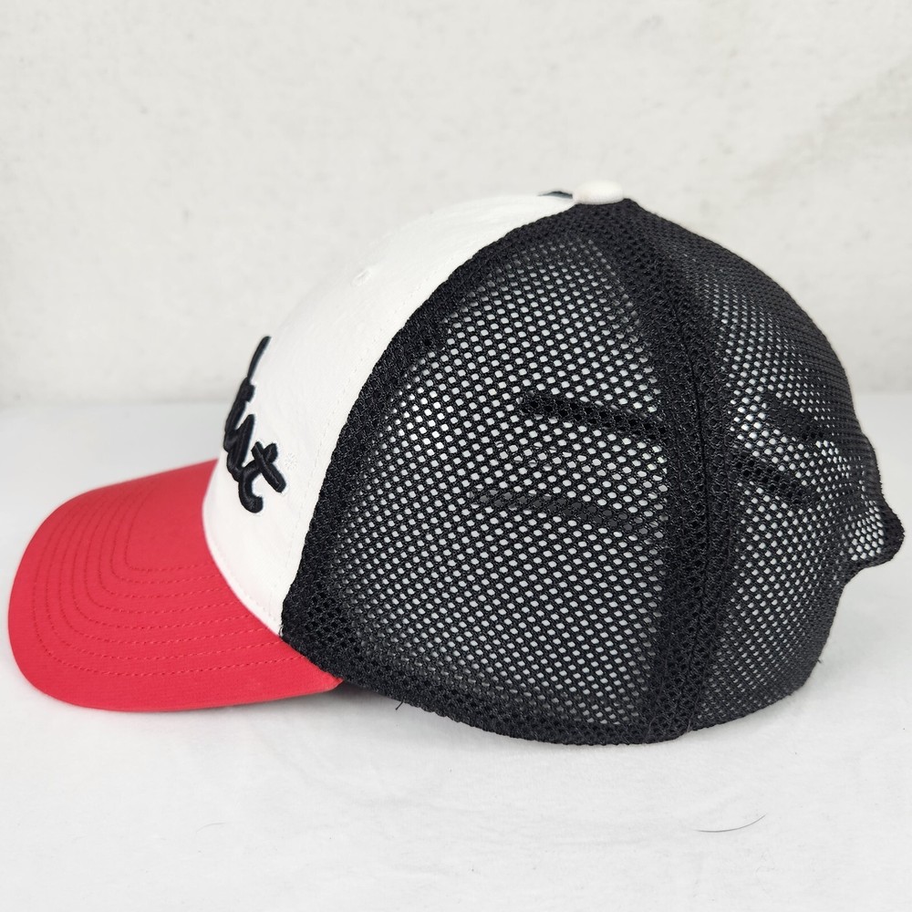 Titleist Golf Cap Hat White Red Black Mesh Back Snapback Adjustable H Palm Tree