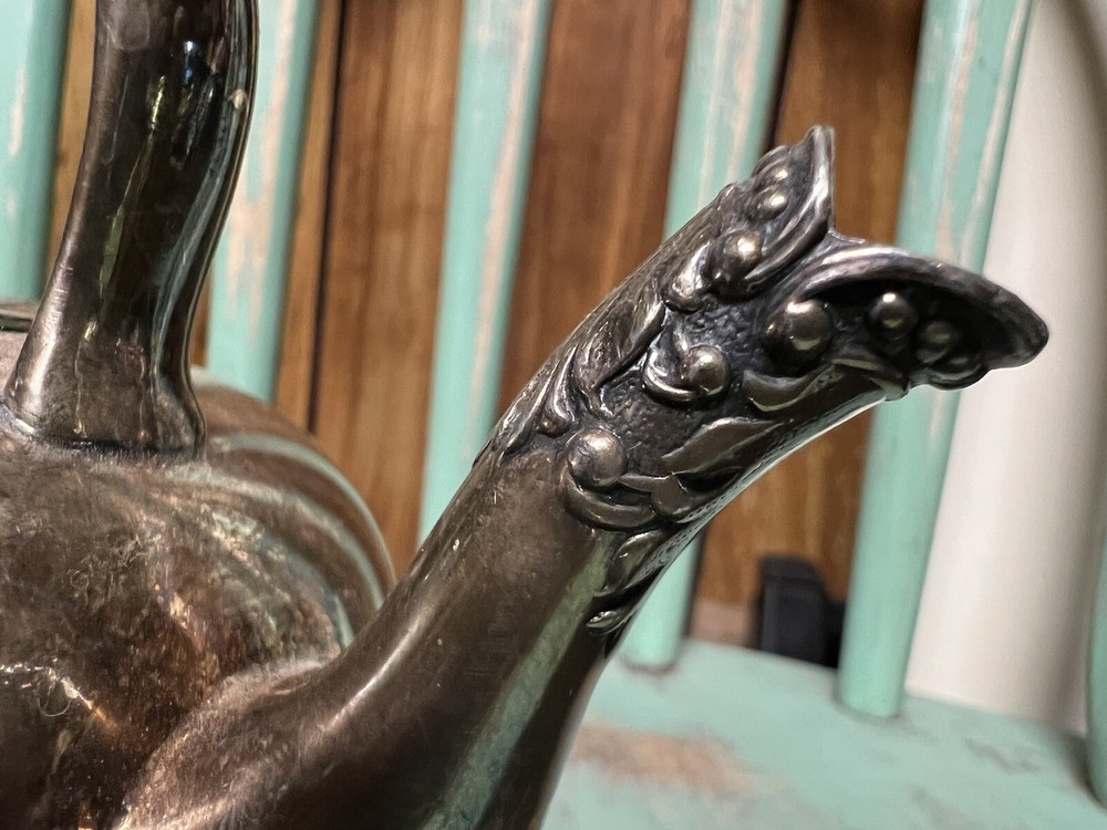 Vintage E.G. Webster & Sons Silverplate Teapot Lidded W Handle Finely Detailed