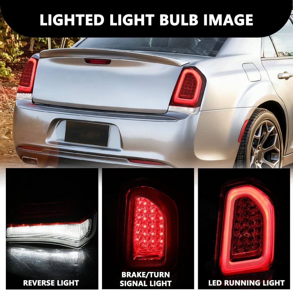 Tail Lights Assembly for 2015-2023 300 OE LED Replacement Driver Passenger Pair