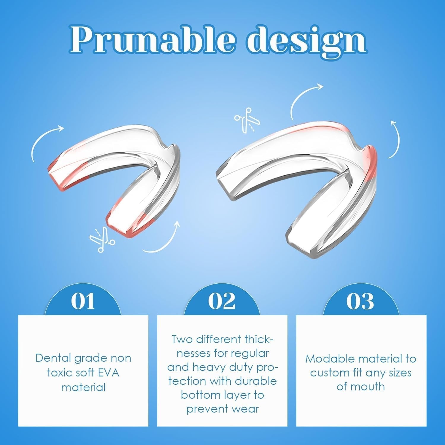 Moldable Mouth Guard 2 Sizes, Pack of 4 Teeth Clenching Grinding at Night Sleep