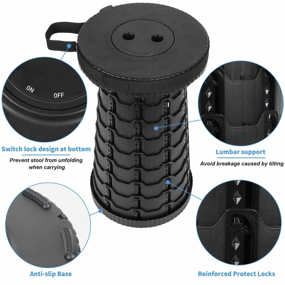 Collapsible Telescoping Portable Stool for Adults, Camping Stools, Upgraded C...