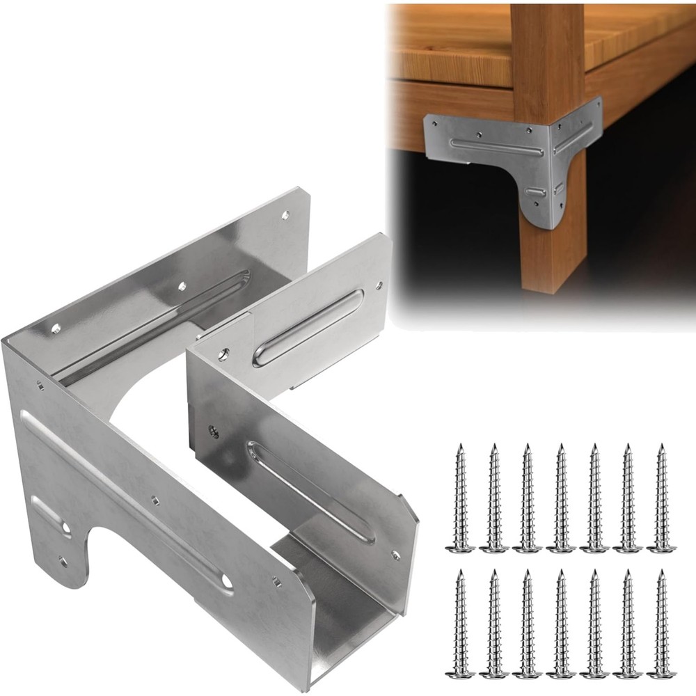 Workbench and Shelving Hardware Kit - Galvanized Steel Workbench Corner Brack...