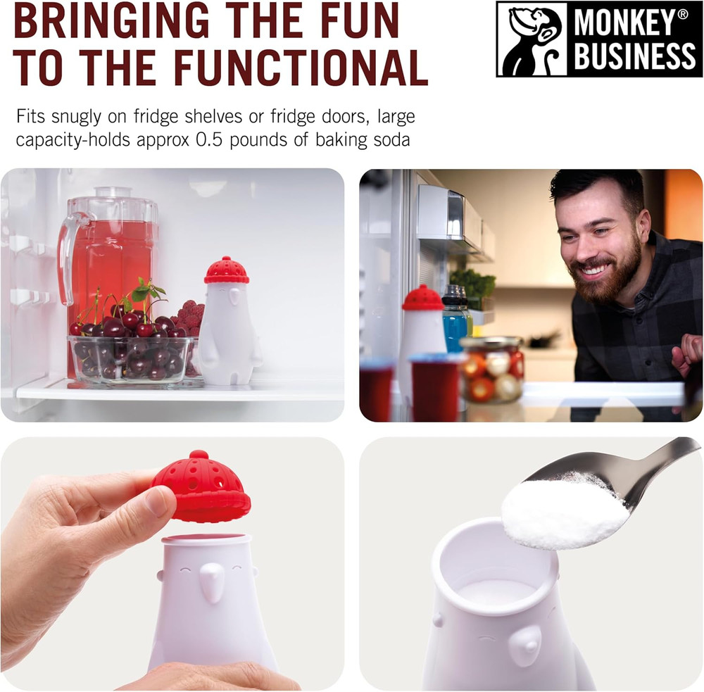 Monkey Business Fill Phil Refrigerator Deodorizer, Baking Soda Container, Baking