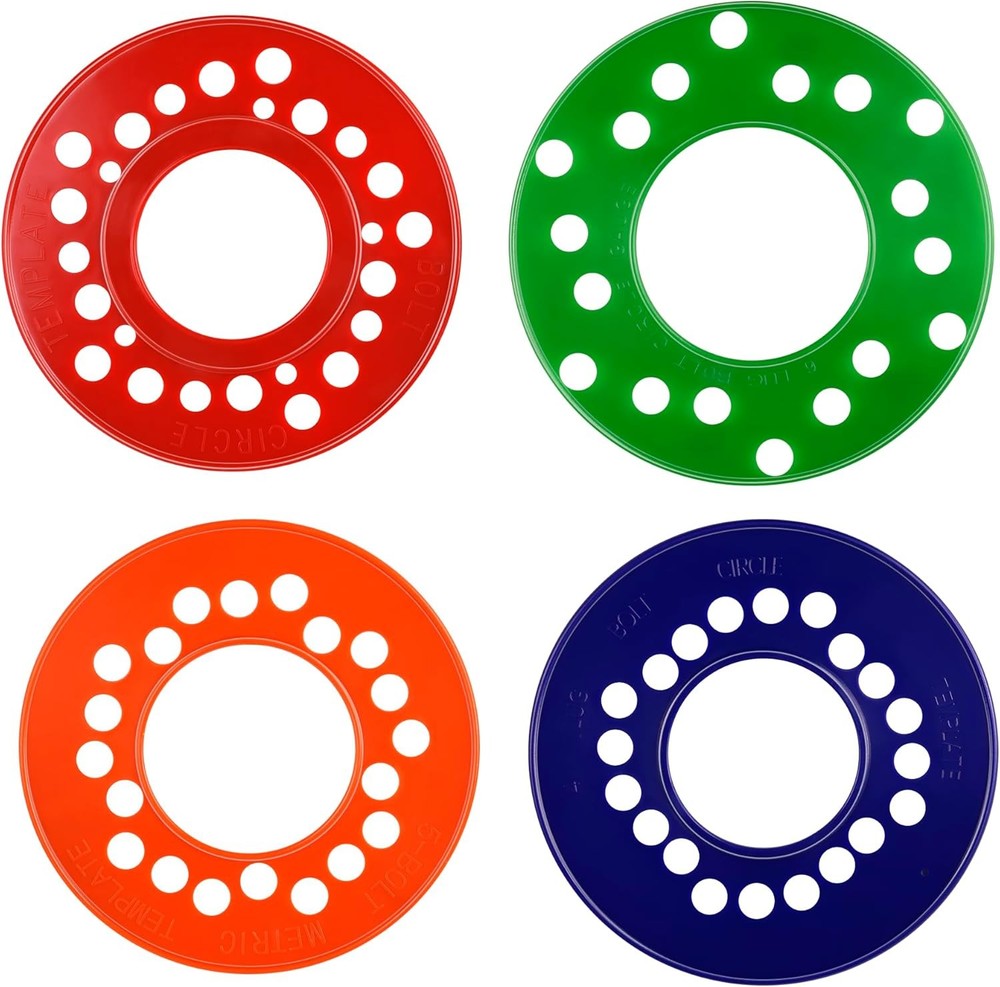 Wheel Bolt Pattern Template Tools For Measure Layout Pattern 4 5 6 Lug Setups