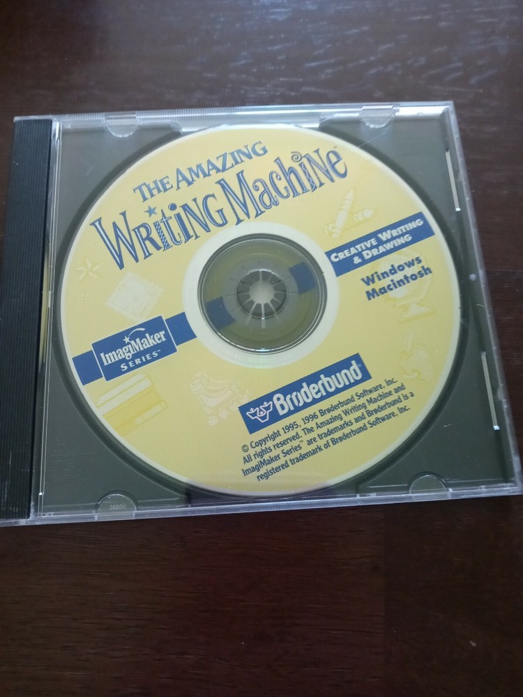 CD The Amazing Writing Machine ImagiMaker Broderbund Creative writing & drawing