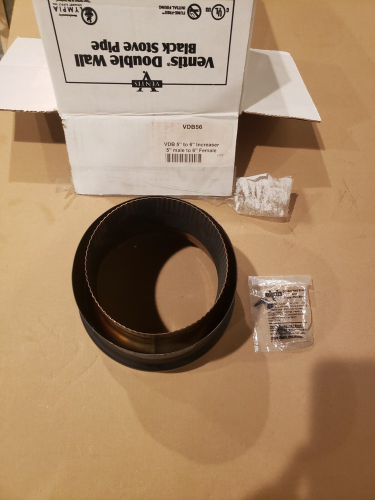 VDB56 5" - 6" Ventis Double-Wall Black Stove Pipe Used