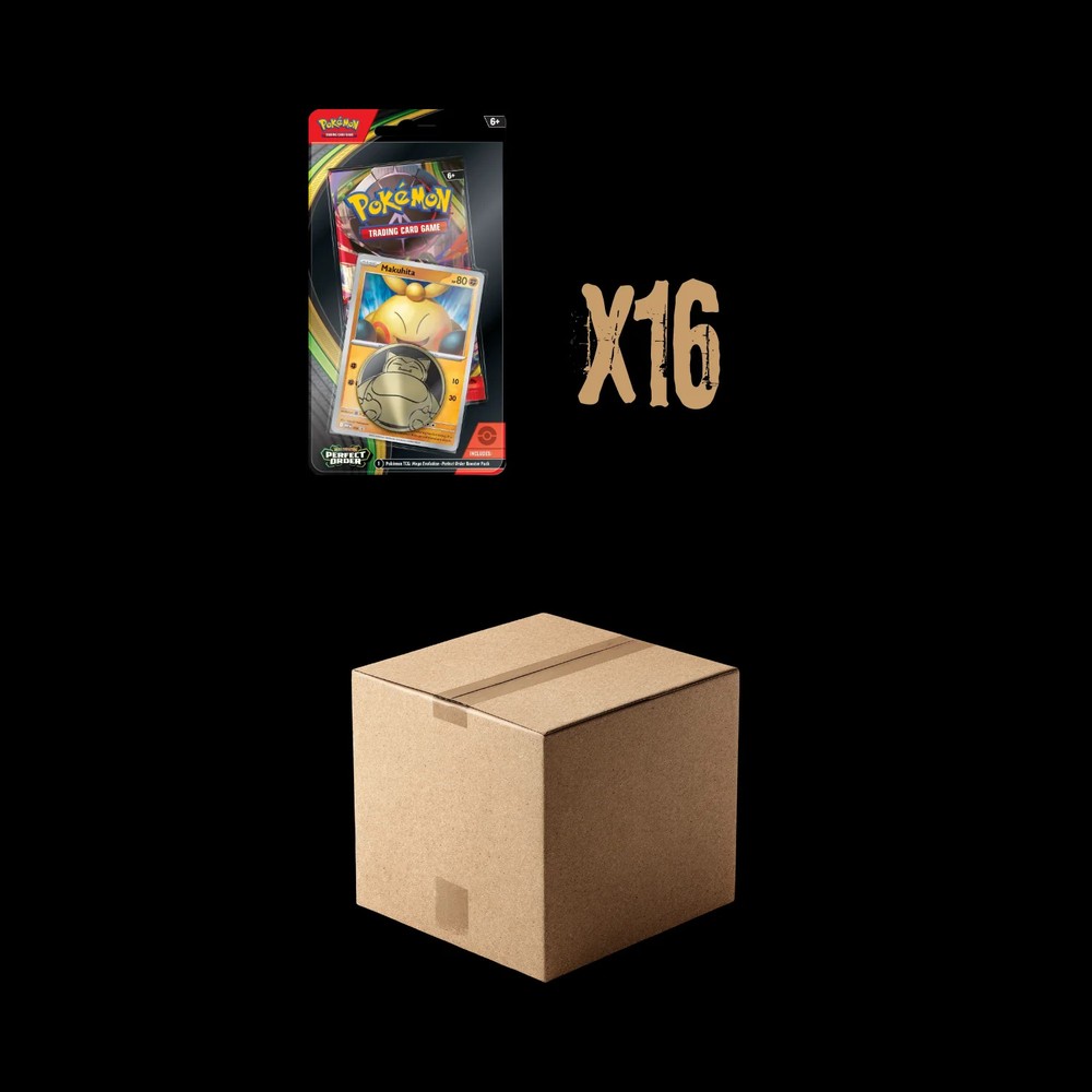Pokemon Mega Evolution Perfect Order 16x Checklane Blister Pack Sealed Case