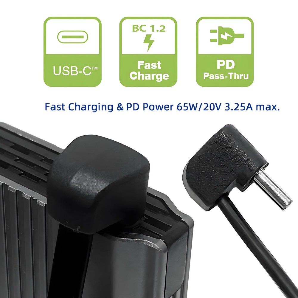 USB C Short Flat Cable 180 Degree Angled PD 65W Fast Charge Data Cable 64MM