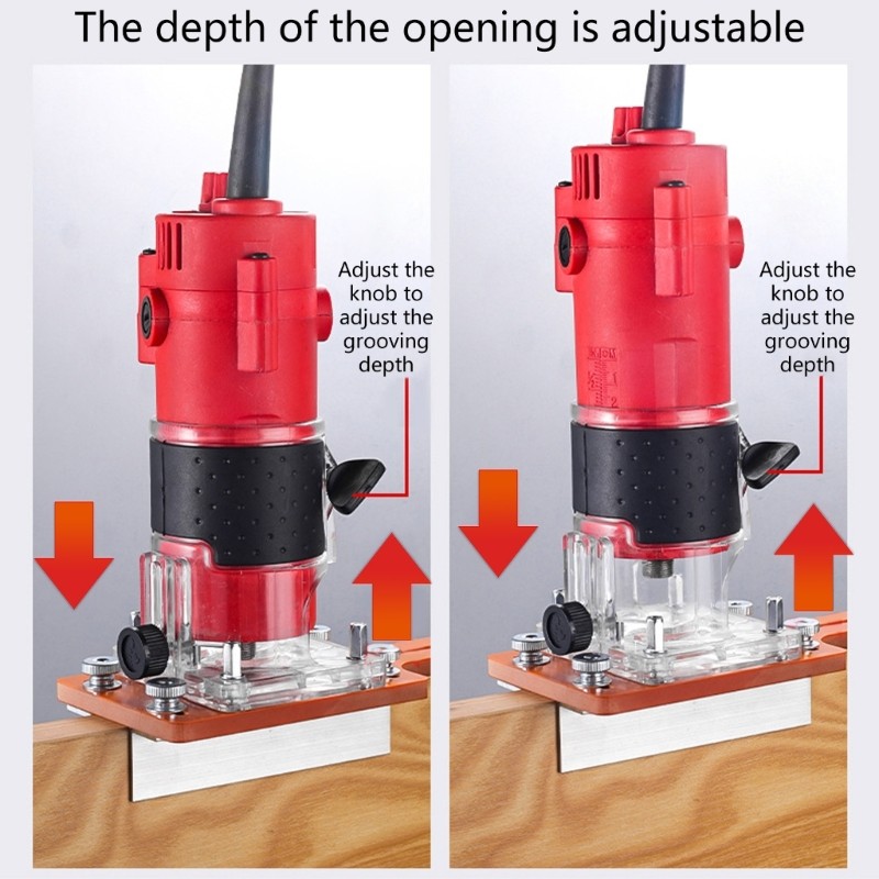 Universal Trimmer Bracket Plate with Adjustable Thickness for Woodworking Tasks