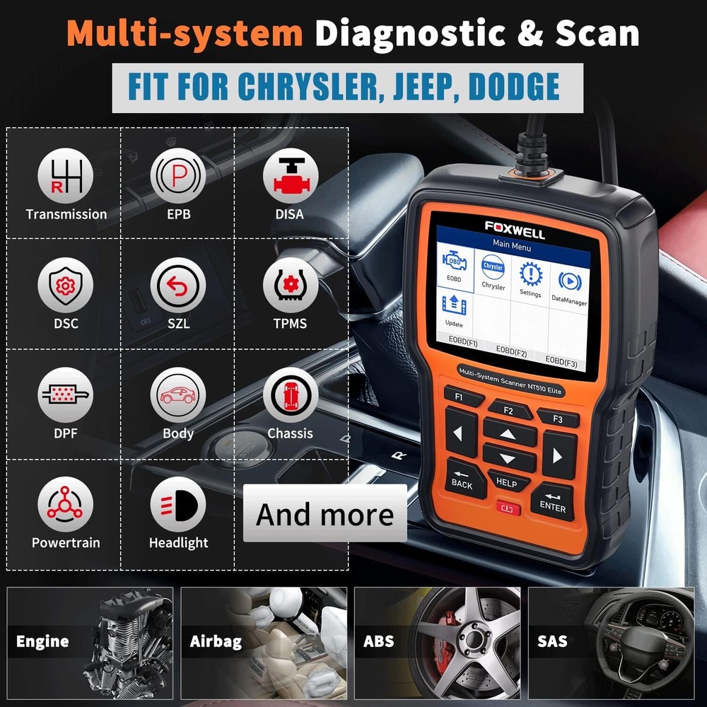 for Chrysler All System Bidirectional OBD2 Scanner Car Diagnosti Tool BMS TPS