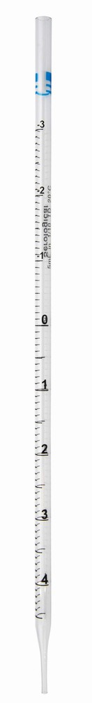 Pipette Serological, 5ml Capacity by 0.1ml, Plastic, Sterile, Color Coded. Pack