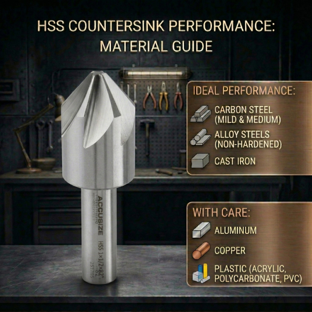 8-Pc Set 6-Flute H.S.S. Machine Countersinks, #0206-1018