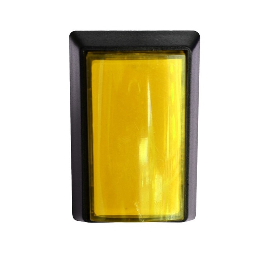 1Pc Yellow Arcade Square Rectangle Buttons LED Push Illumilated w/ Microswitch.