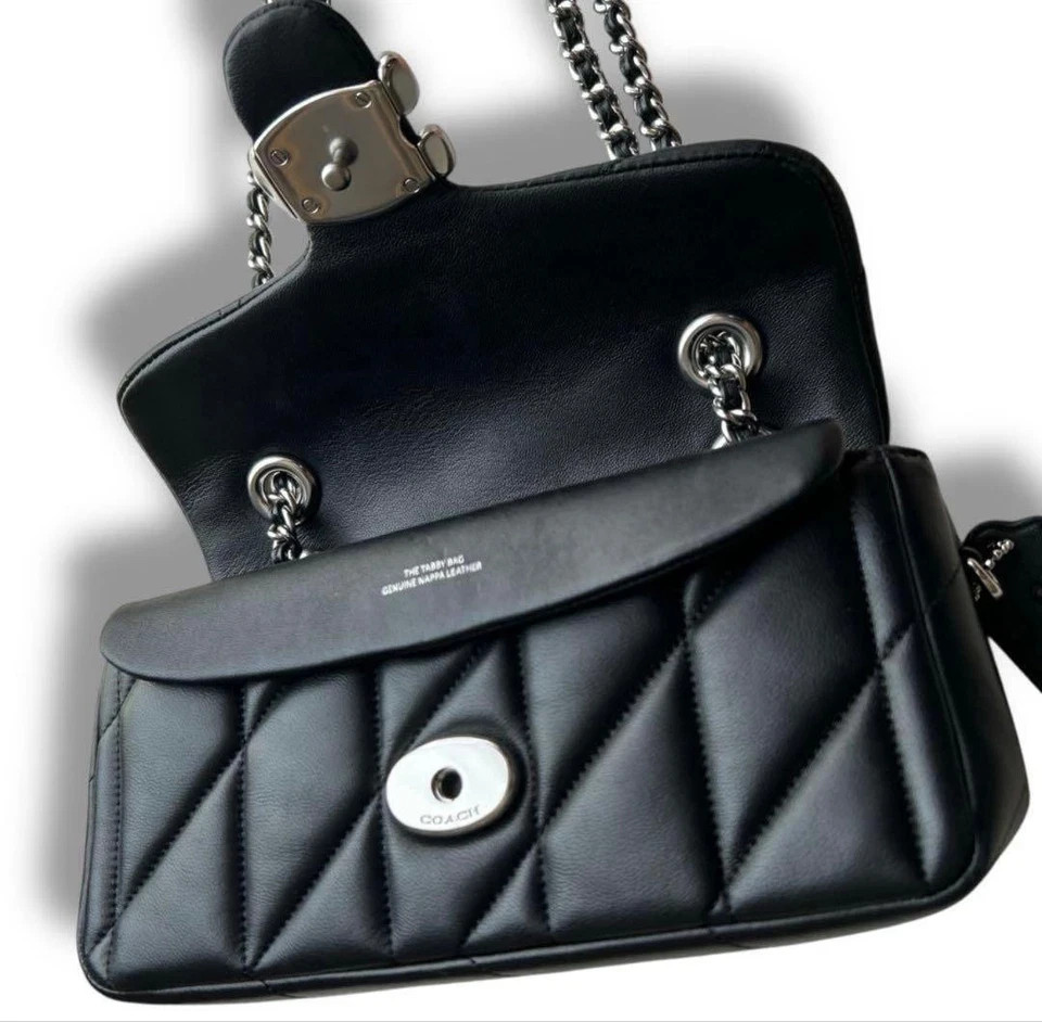 Tabby CP149 Shoulder Bag 20 Quilted Black Silver NEW - Caoch (Discounted Price)