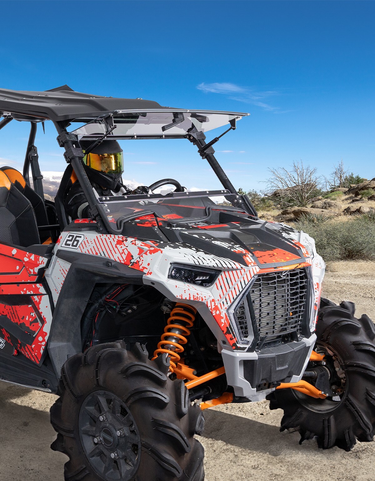 UTV Flip Up Split Front Windshield for 2019-2023 Polaris RZR XP 1000/4 Turbo 4