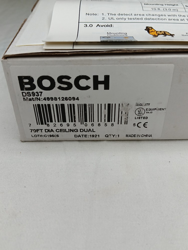 Bosch DS937 Ceiling Mount Motion Detector - White