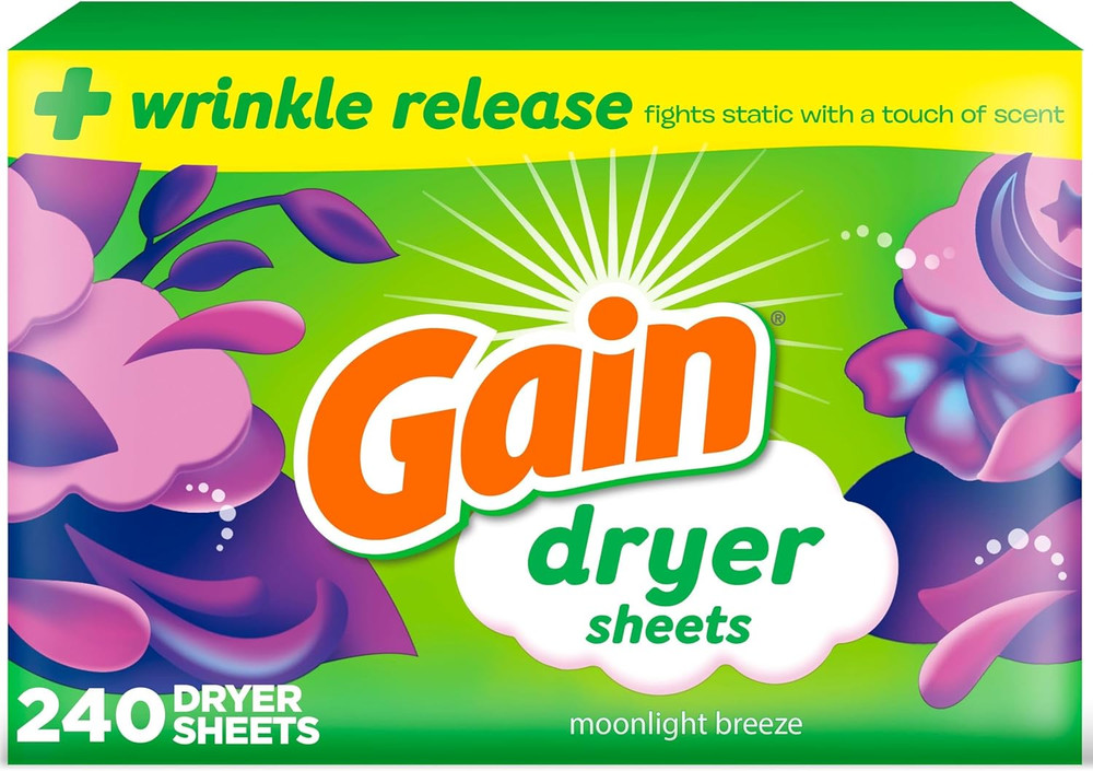 Dryer Sheets plus Wrinkle Release, Moonlight Breeze Scent, 240 Count, Fights Sta
