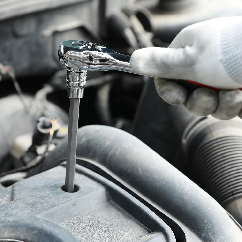 3/8"Drive Extra Long Ball-End Hex Bit Socket Set, 18 Piece Allen Socket Set, ...