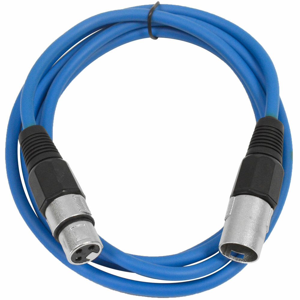 SEISMIC AUDIO (6 PACK) Blue 6' XLR Patch Cables - Snake