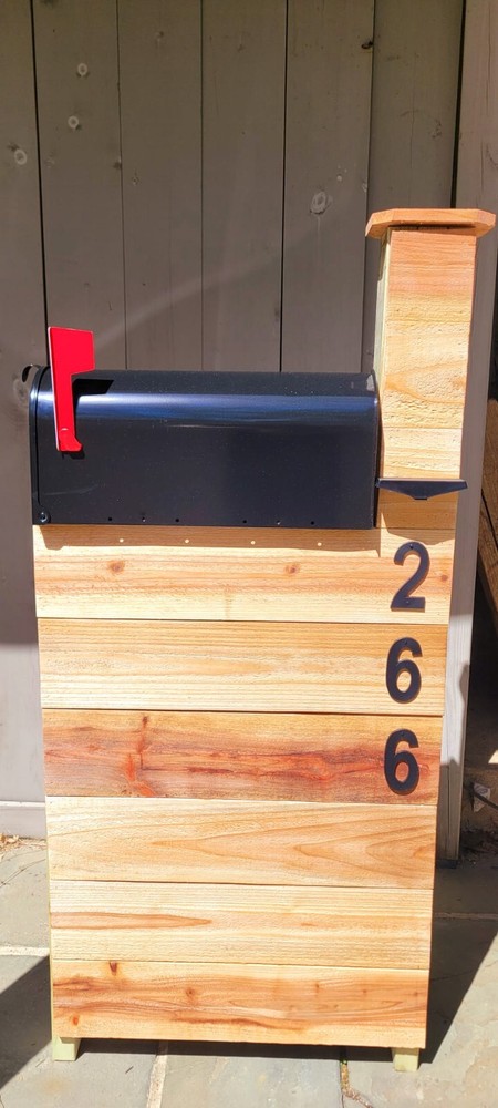 Rustic Cedar Mailbox Post, Handmade- FREE SHIPPING