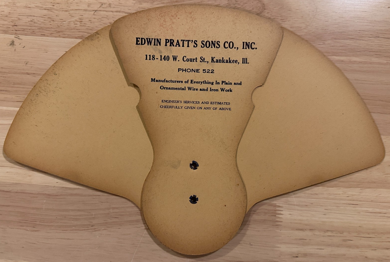 Vintage 1928 Edwin Pratt’s Sons Tri-Panel Advertising Paper Fan
