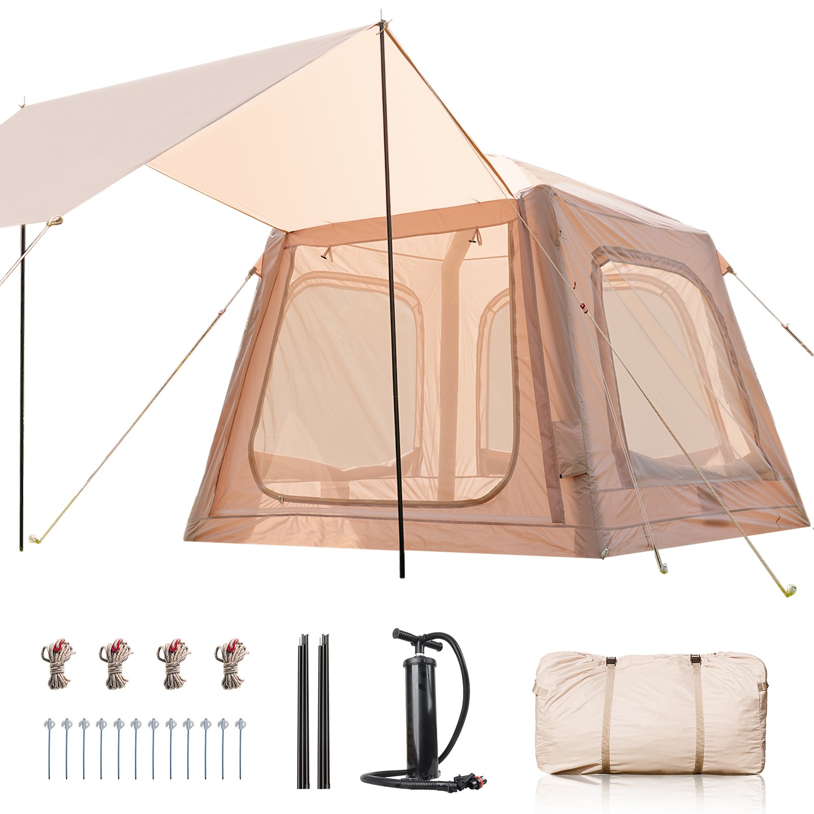 2 Person Inflatable Camping Tent Large Blow Up Tent, New