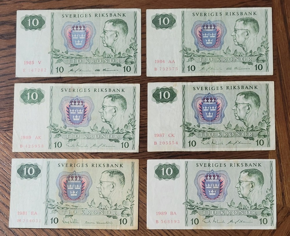 Vintage World Banknote lot from Sweeden.