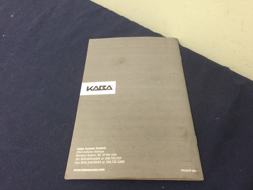 Kaba Simplex LP1000 Series Pushbutton Lock Instruction Book