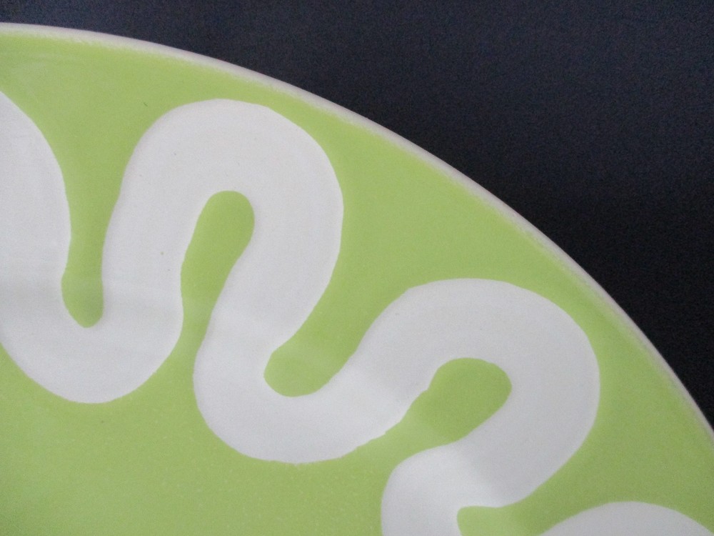 PRESENT TENSE FINGERPAINT GREEN DINNER PLATE 11" -1305I