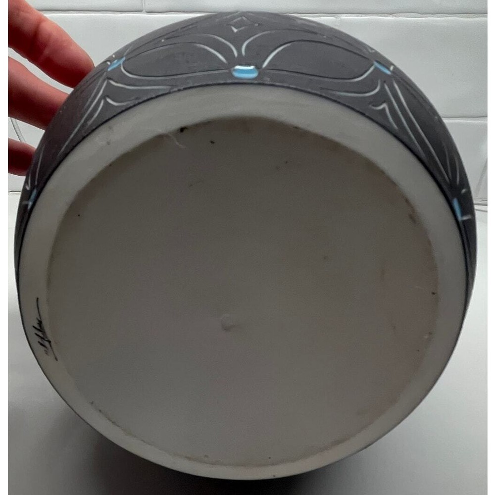 Matt Conlon MCM Pitcher Handmade Charcoal and Turquoise