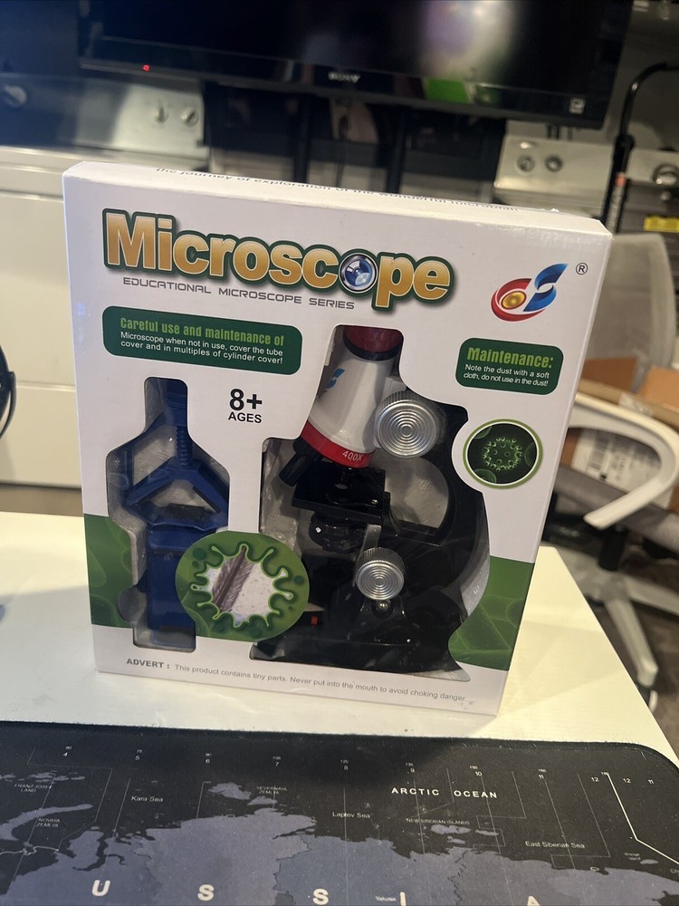 100X-400X-1200X Biology Microscope for Kid Teaching Experimental Microscope Set