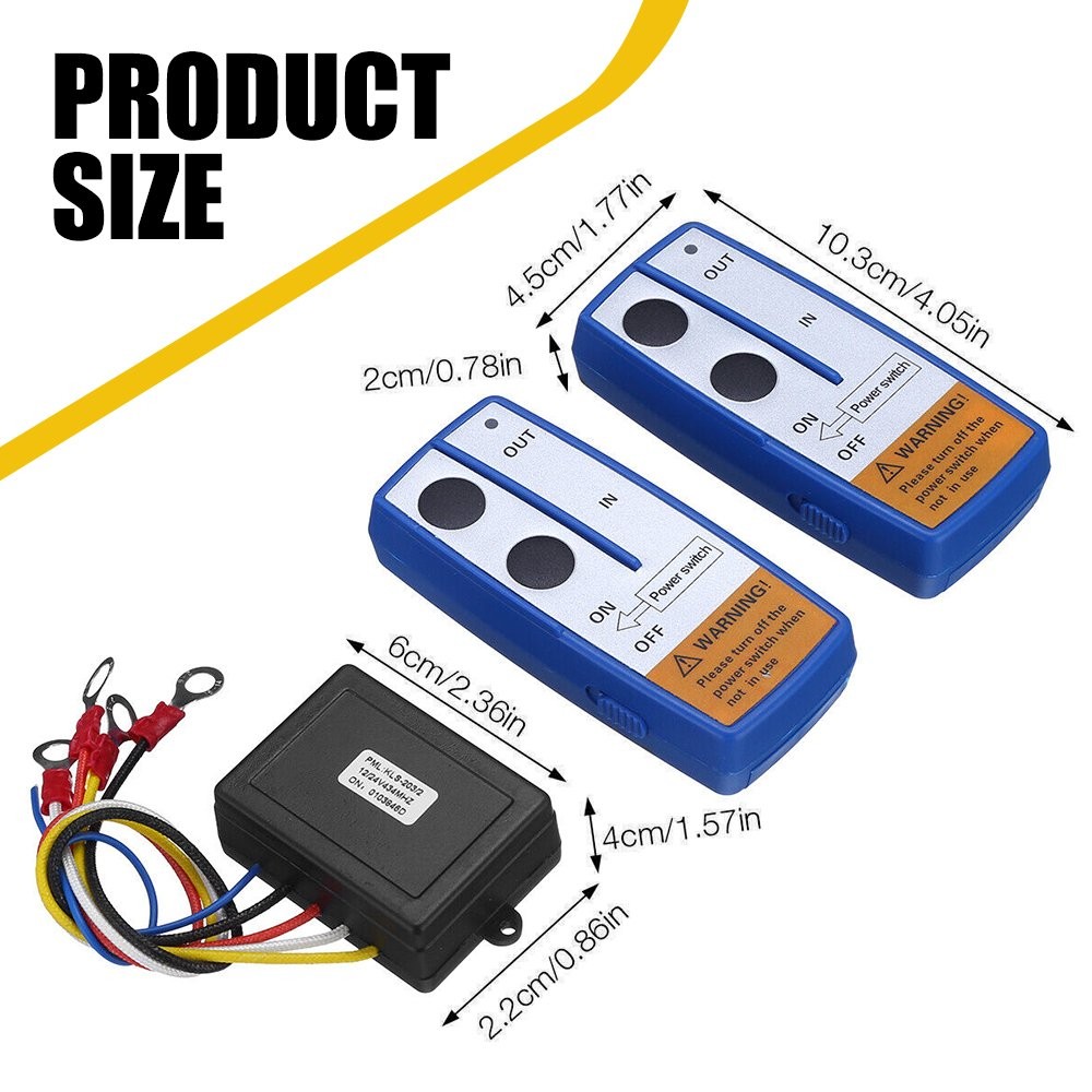 12V Wireless Winch Remote Control Kit Receiver 150FT Twin Switch Handset Easy US