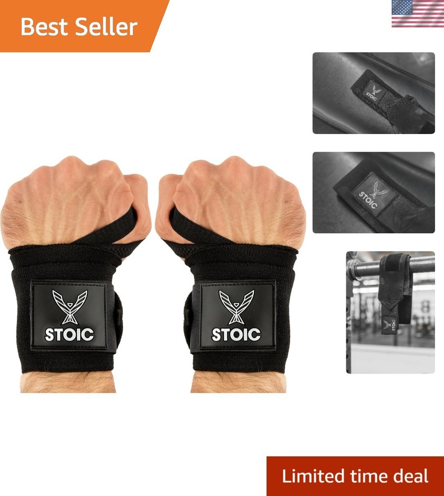 36-inch Wrist Wraps for Weightlifting | Durable Nylon with Thumb Loop