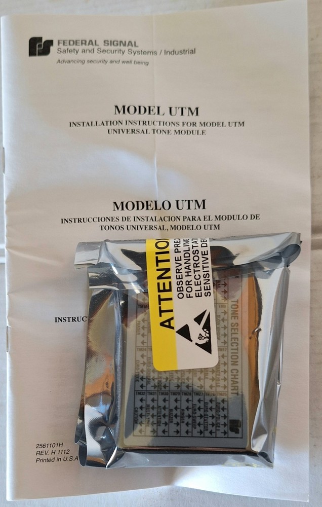 FEDERAL SIGNAL MODEL NO. UTM SELECTONE UNIVERSAL TONE MODULE 25 OR 70 VRMS !NEW!