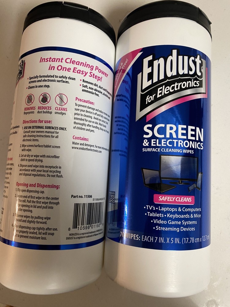 Endust For Electronics; Cleaning Wipes for Screens & Electronics Surfaces 2 pks