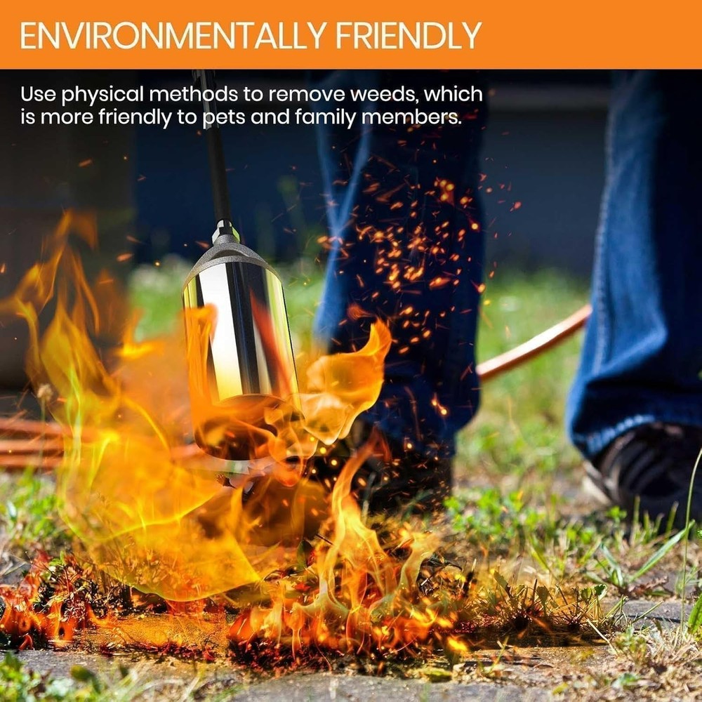 Efficient Propane Weed Torch with Button Igniter & 12FT Hose for Quick Use