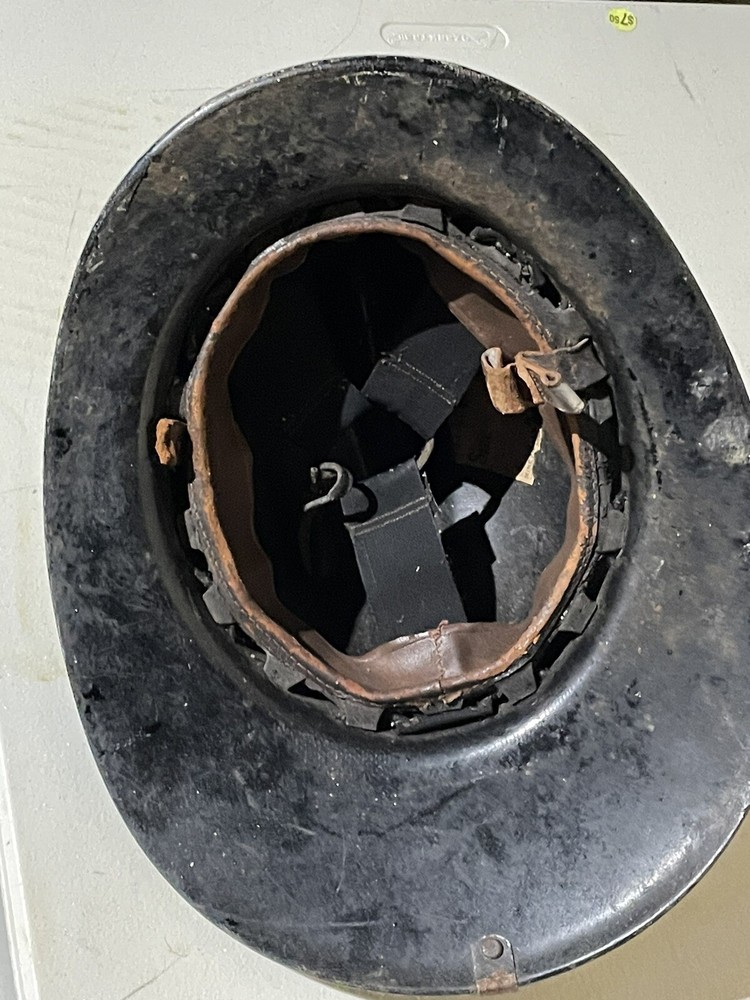 Vintage Black Fire Helmet