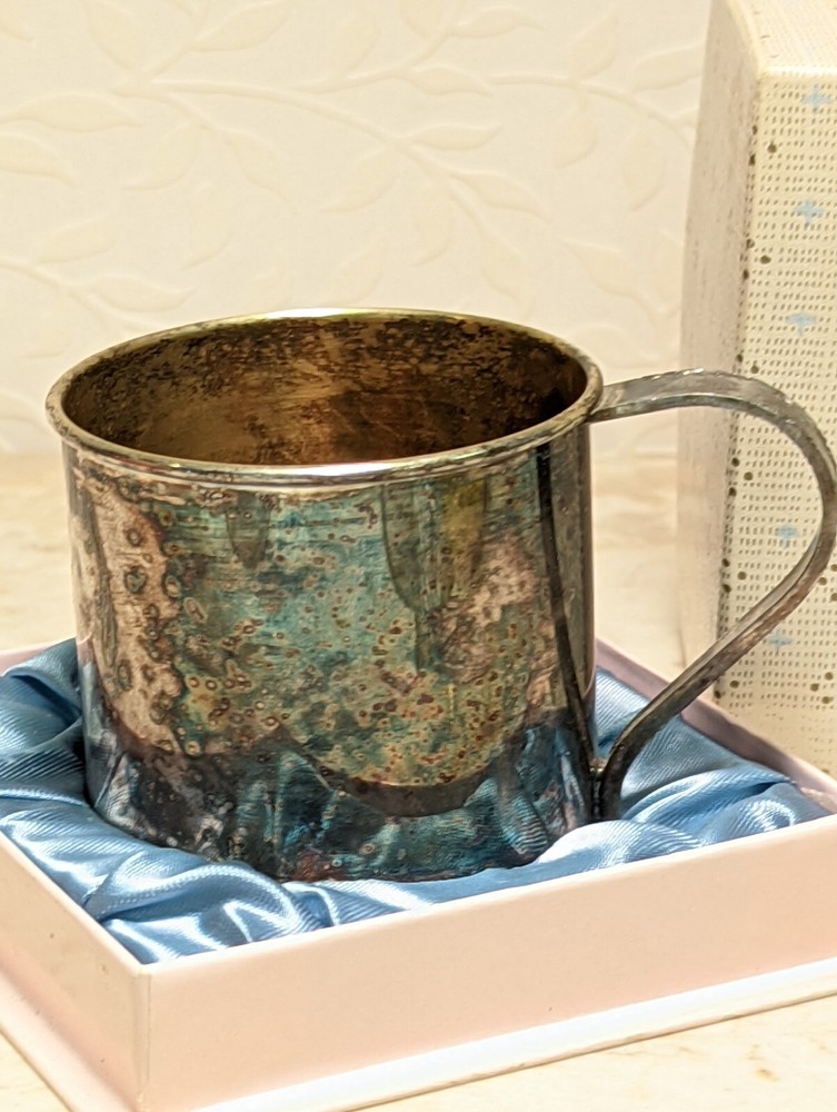 Rogers 1881 Silverplate Infant Baby Cup Original Box No Engraved