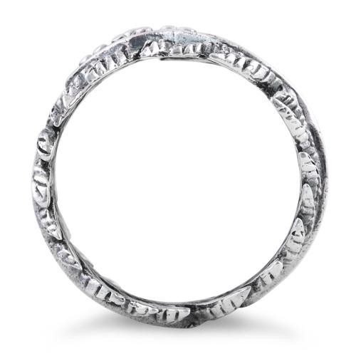 925 Sterling Silver Evil Eye Leaves Ring