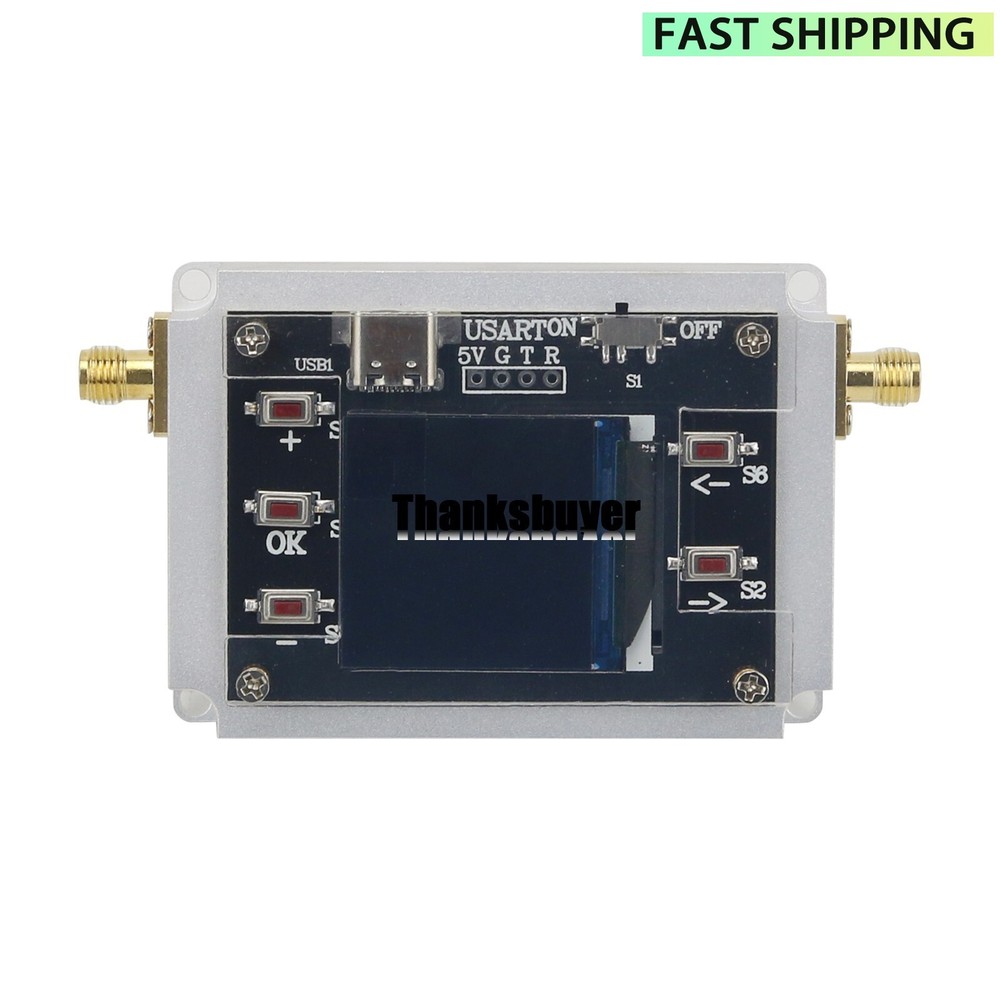 90DB Programmable Attenuator Module RF Attenuator Step 0.25DB 1.3" OLED DC 6GHZ