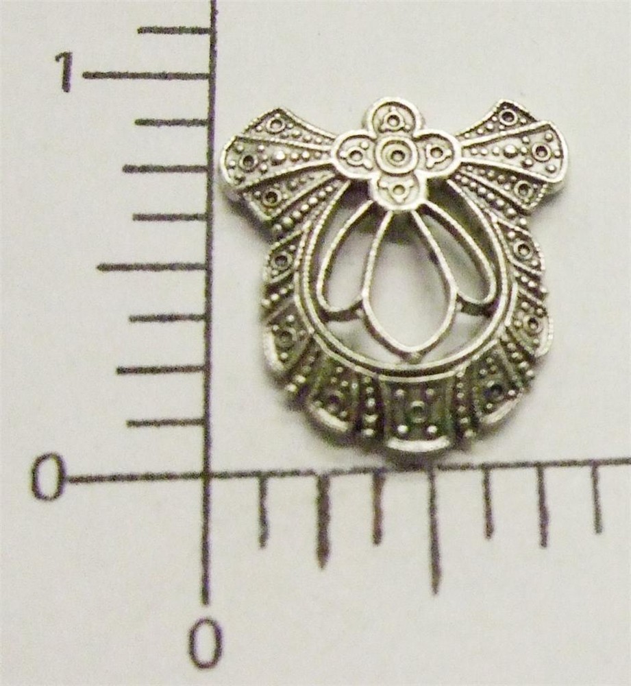 21884         Matte Silver Oxidized Victorian Filigree Jewelry Finding