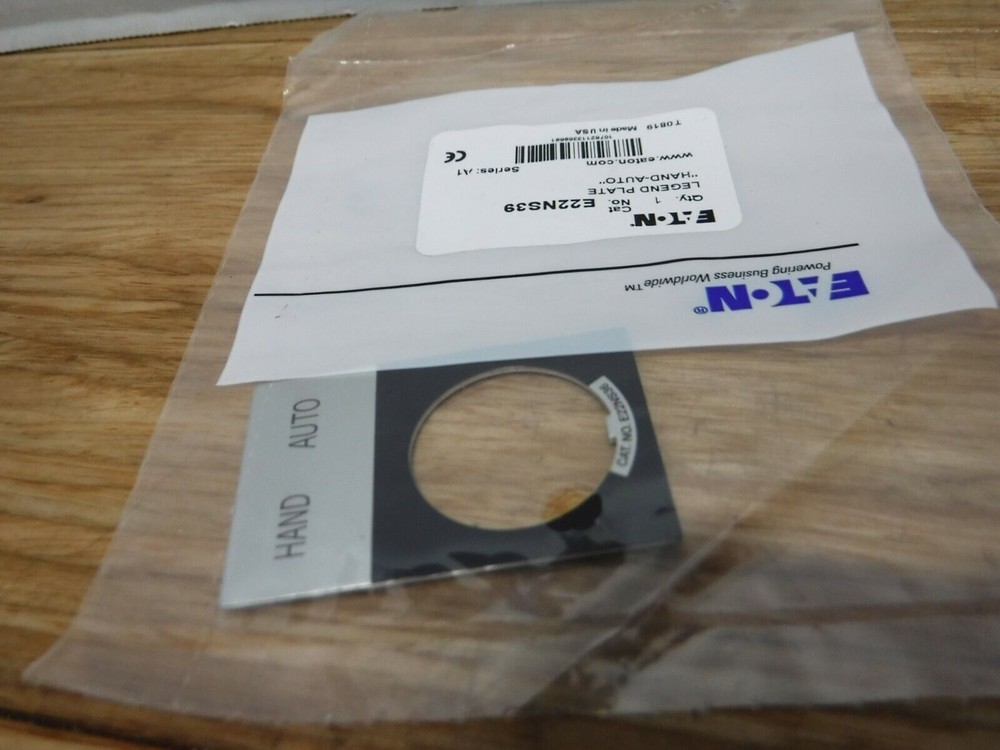 EATON E22NS39 Legend Plate "Hand Auto"