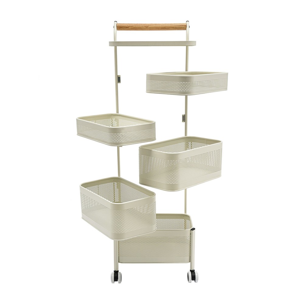 6-Tier Rotating Vegetable And Fruit Basket Rack - Kitchen Organizer